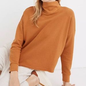 Madewell Hemp-Cotton Mockneck Sweatshirt “Cider” orange size XL GUC